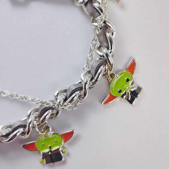 Disney Baby Yoda Silver-Toned Bracelet Charms Star Wars - Picture 4 of 7
